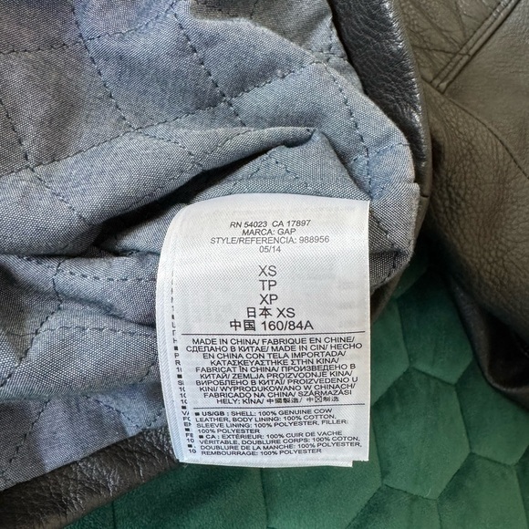 GAP Black Leather Biker Jacket - Picture 7 of 7